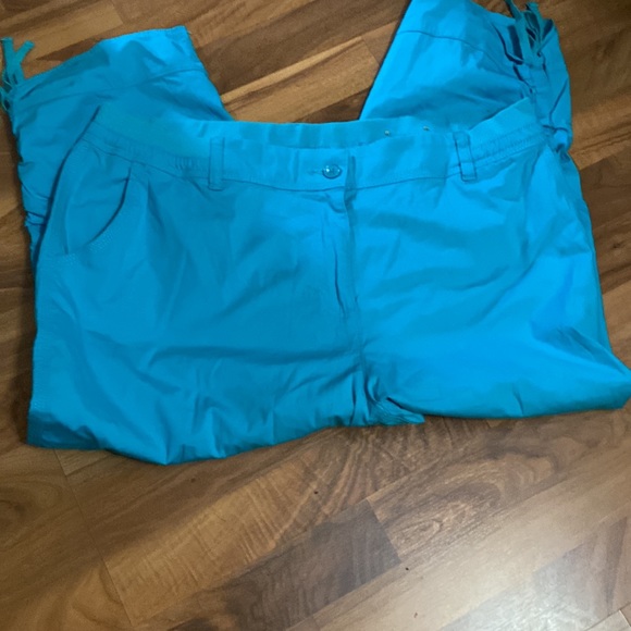 Chico’s Collection Cropped Pants Capri Blue sz 3/XL - Picture 7 of 7
